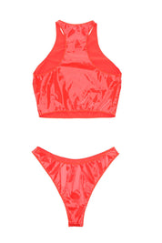 Oséree Latex Bikini Set   Red