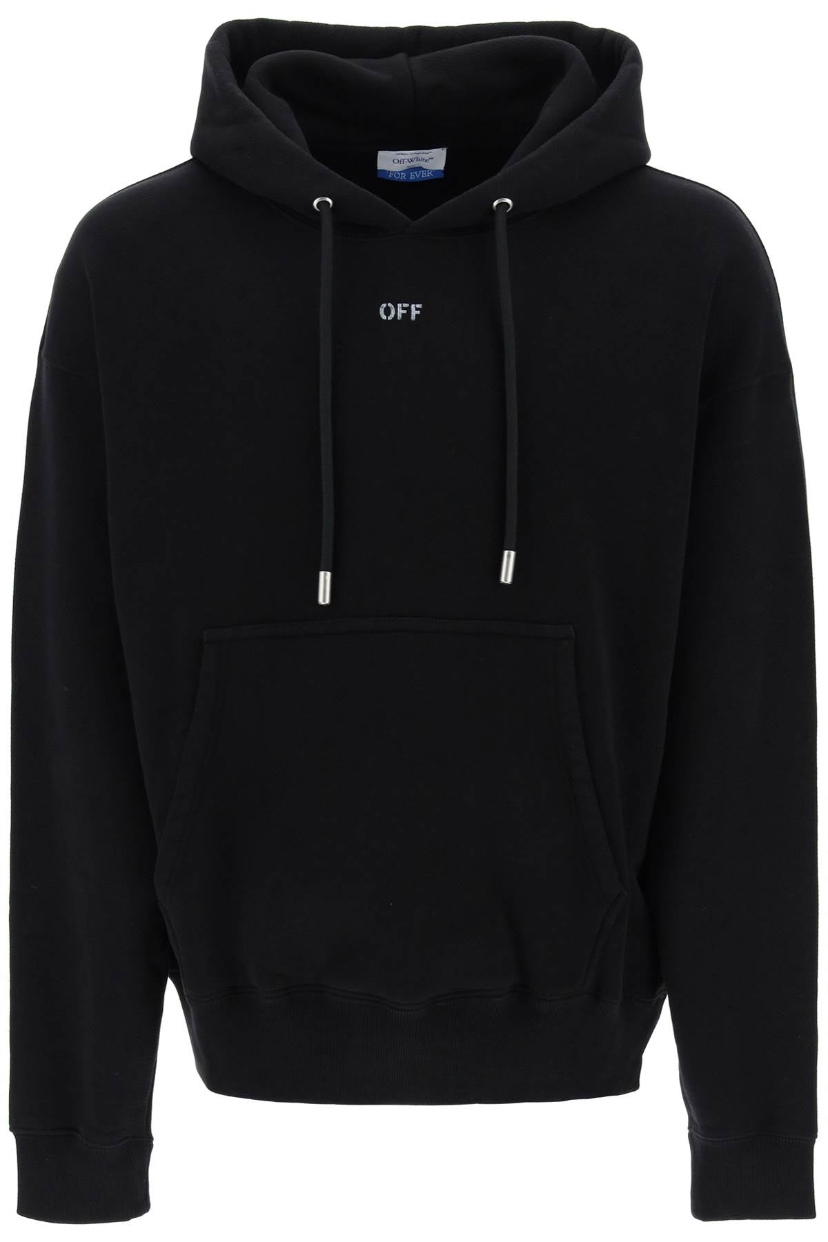 Off White Skate Hoodie With Off Logo   Black