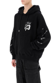 Off White Skate Hoodie With 23 Logo   Black