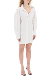 Jacquemus Replace With Double Quotethe Mini Shirt Dress Chemise G   White