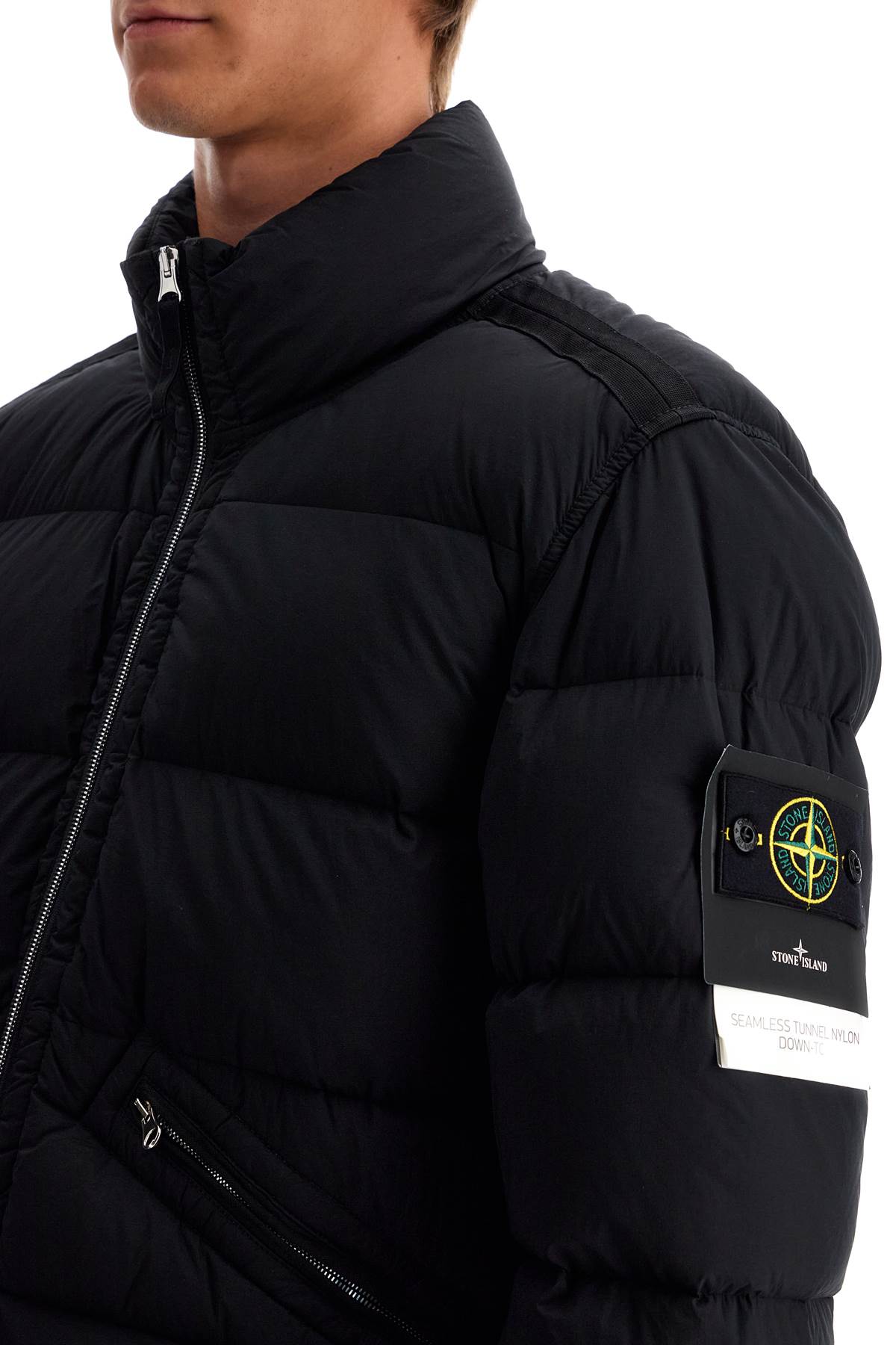 Stone Island Nylon Stretch Down Jacket   Black