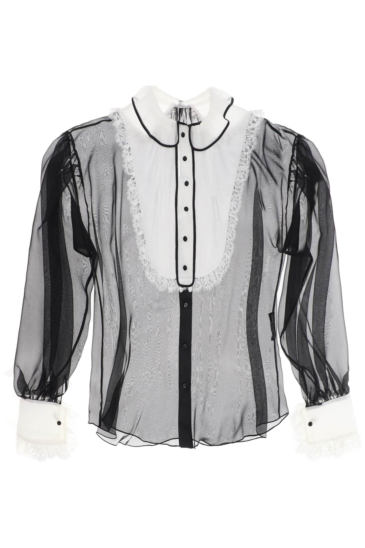 Dolce & Gabbana Chiffon Blouse With Plastr   White