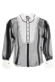 Dolce & Gabbana Chiffon Blouse With Plastr   White