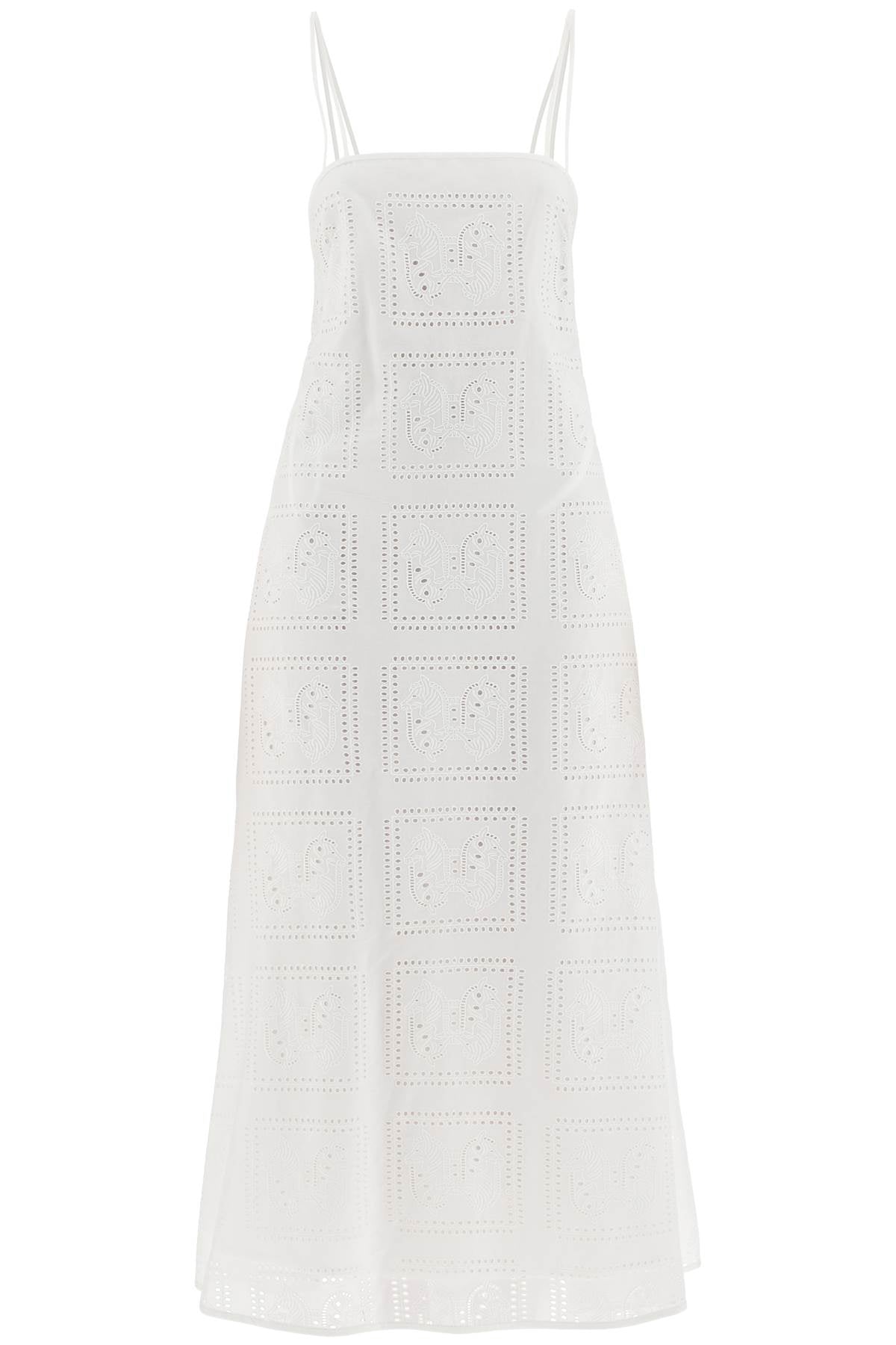 Tory Burch Midi Lace Dress In Seven   White