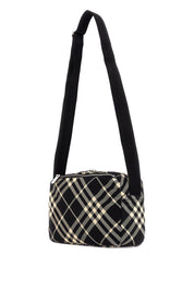 Burberry Shoulder Bag With Check Pattern   Black