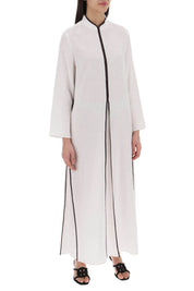 Tory Burch Long Linen Caftan Dress   White