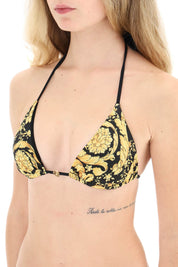 Versace Barocco Triangle Bikini Top   Yellow