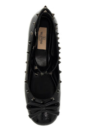 Valentino Garavani Silk Rockstud Ballet Flats   Black