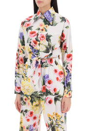 Dolce & Gabbana Rose Garden Cropped Shirt   White