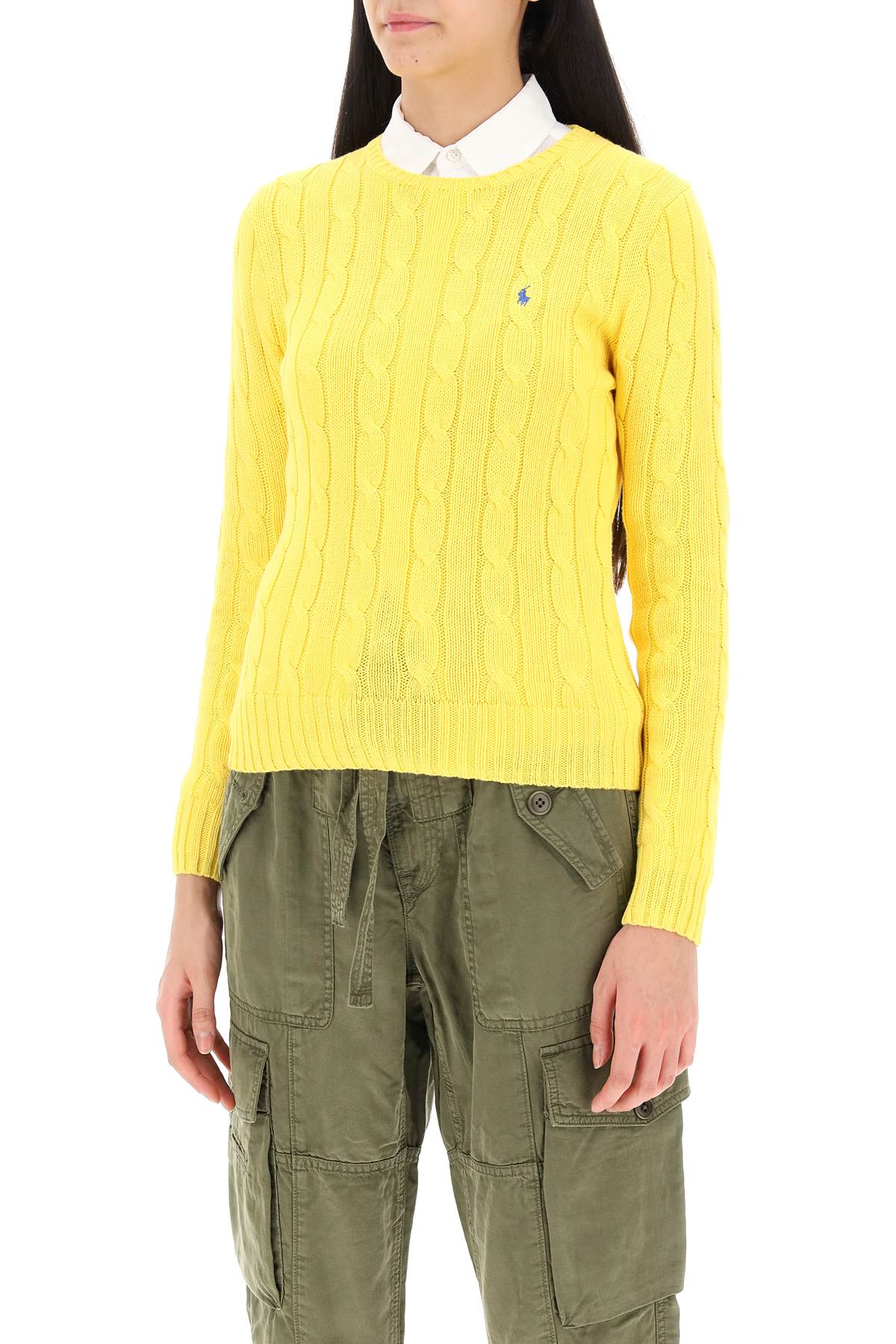 Polo Ralph Lauren Cable Knit Cotton Sweater   Yellow