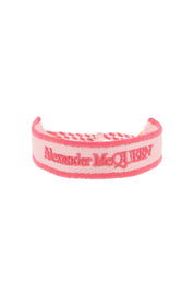 Alexander Mcqueen Embroidered Bracelet   Pink