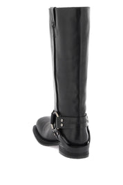 Acne Studios Leather Biker Boots In   Black