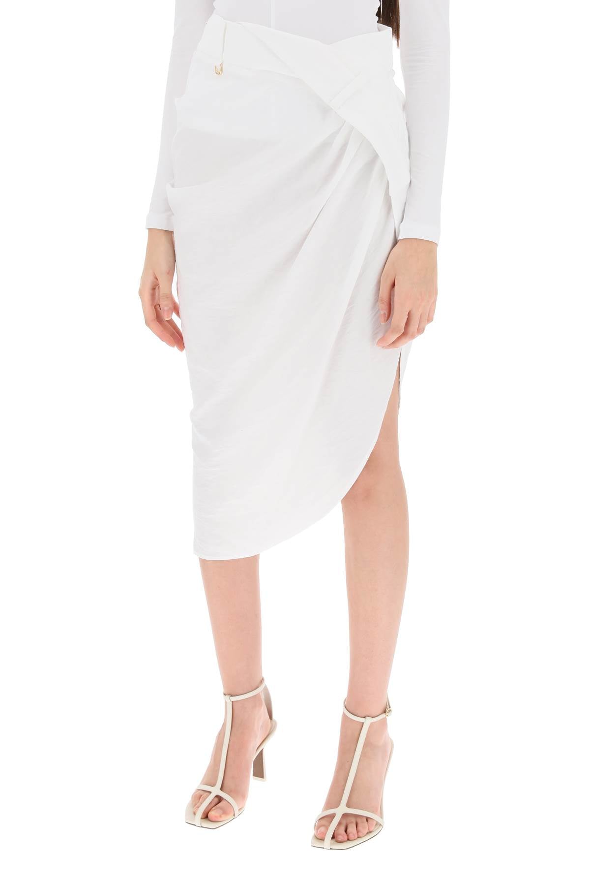 Jacquemus La Jupe Saudade Asymmetric Skirt   White