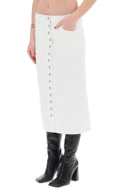 Courreges Replace With Double Quotedenim Midi Skirt With Multif   White