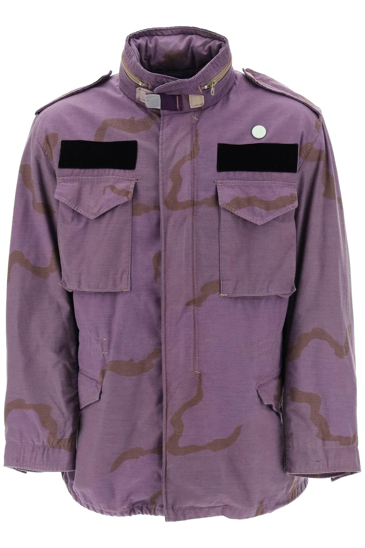 Oamc Field Jacket In Cotton With Camouflage Pattern   Purple