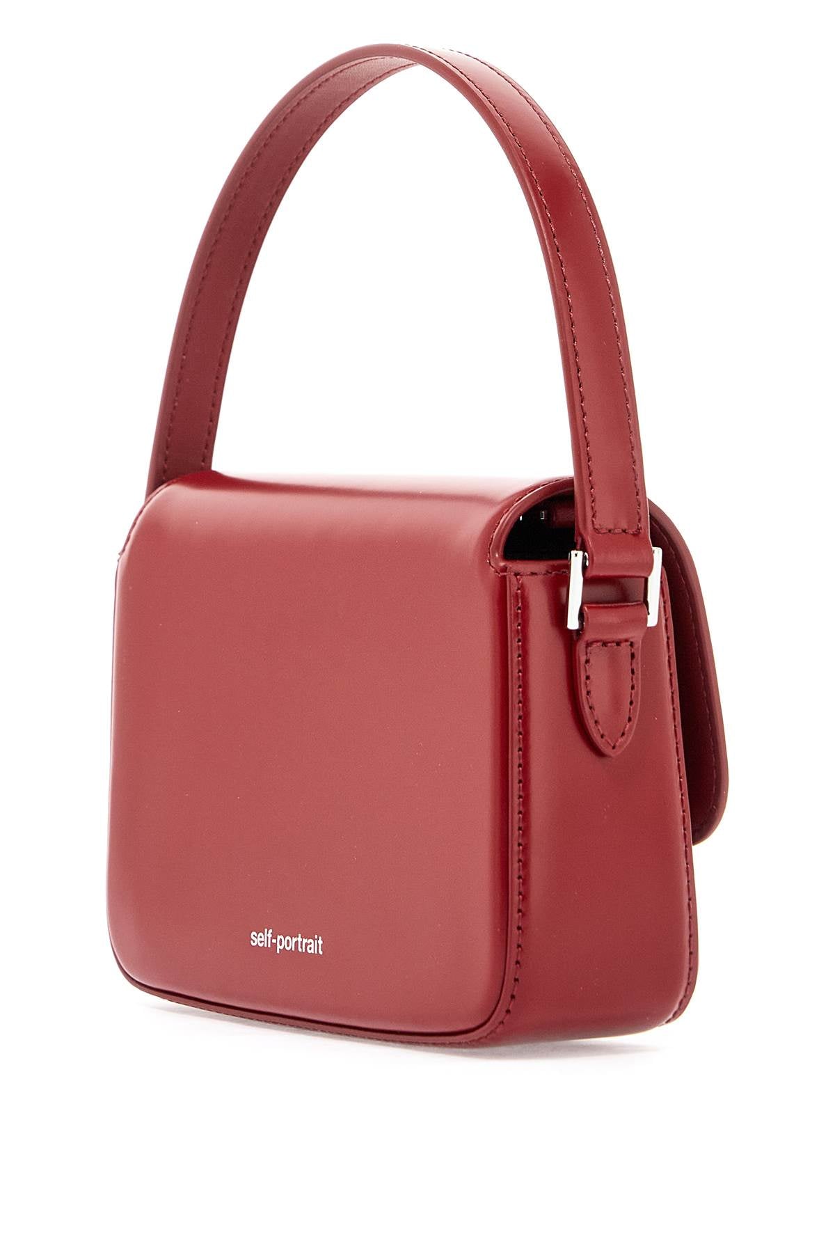 Self Portrait Smooth Leather Micro Handbag In 10 Words   Red