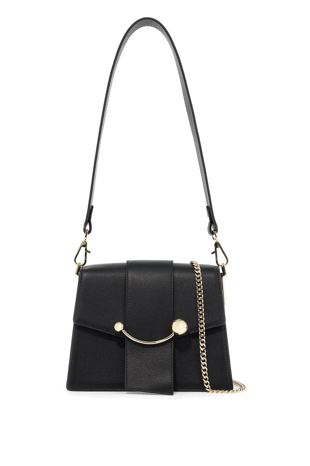 Strathberry Box Crescent Bag   Black