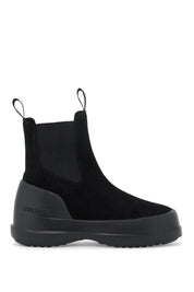 Moon Boot Luna Chelsea Suede Leather Ankle   Black