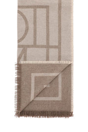 Toteme Cashmere Blend Monogram Scarf   Beige