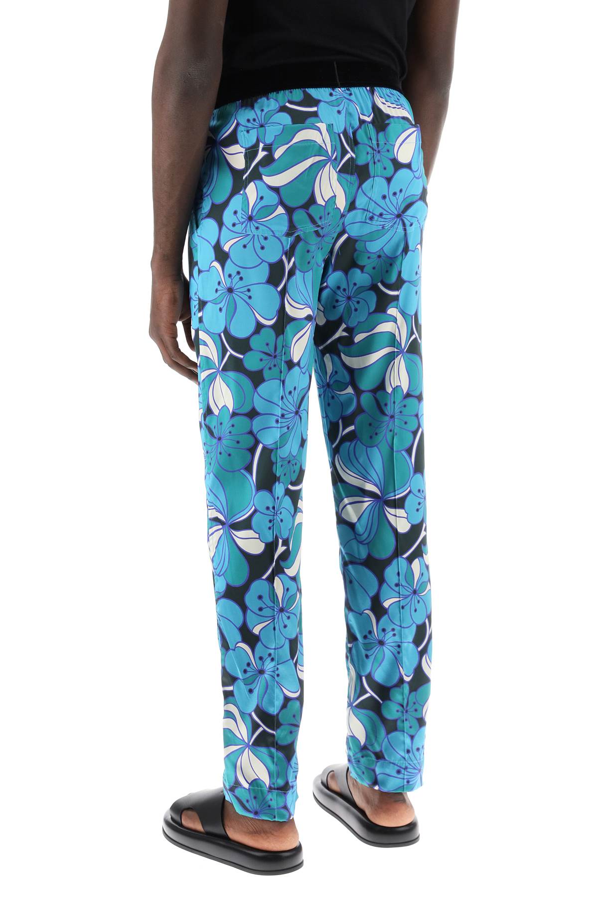 Tom Ford Pajama Pants In Floral Silk   Blue