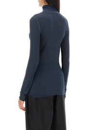 Lemaire Seamless Silk Turtleneck Sweater   Blue