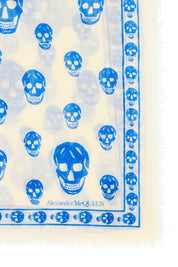 Alexander Mcqueen Skull Scarf In Light Wool   White