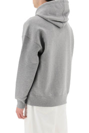 Ami Alexandre Matiussi Hoodie With Lettering Embroidery   Grey