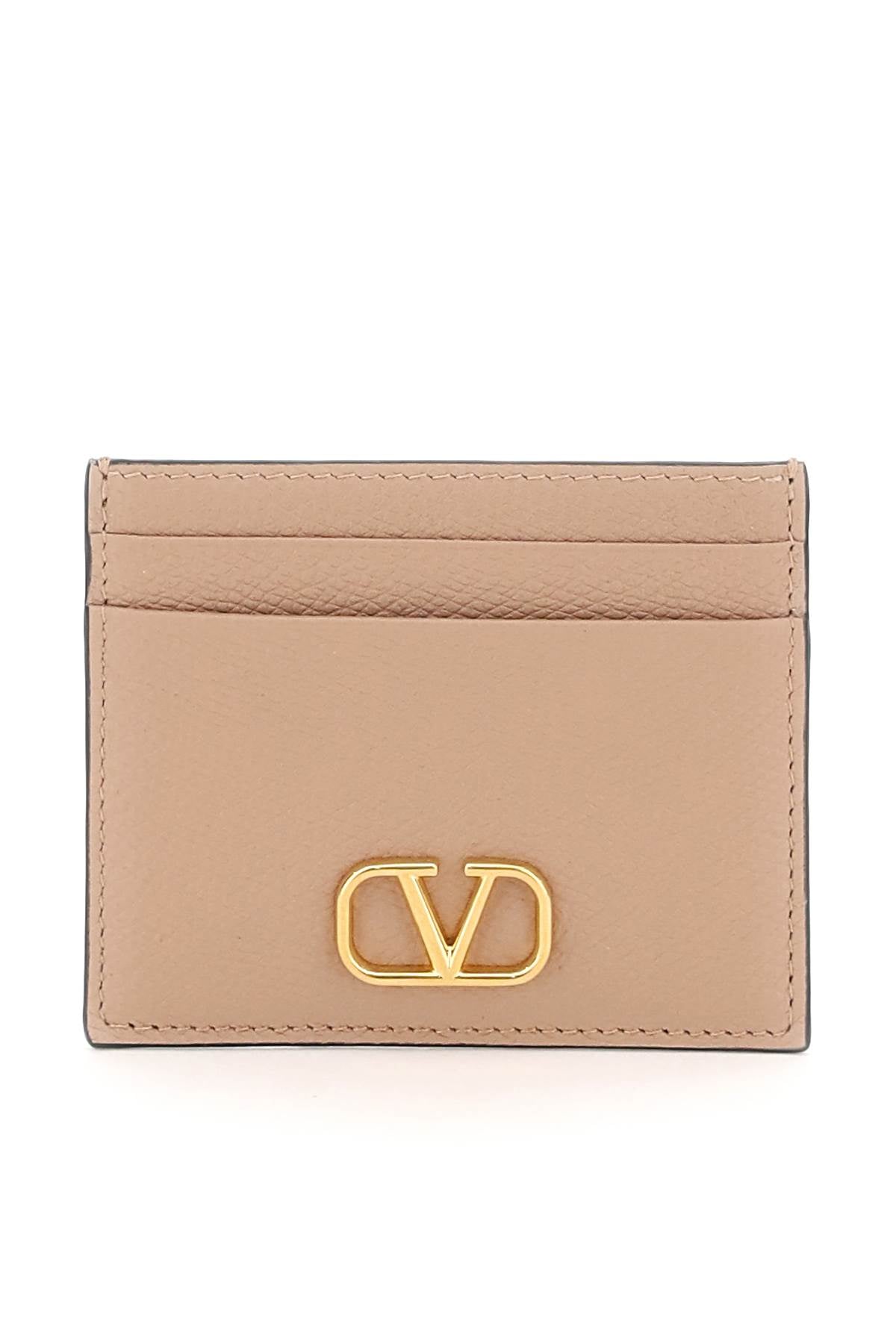 Valentino Garavani Vlogo Signature Grainy Calfskin Cardholder   Pink