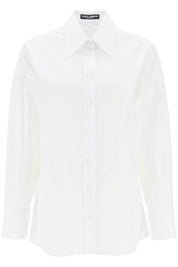 Dolce & Gabbana Maxi Shirt With Satin Buttons   White