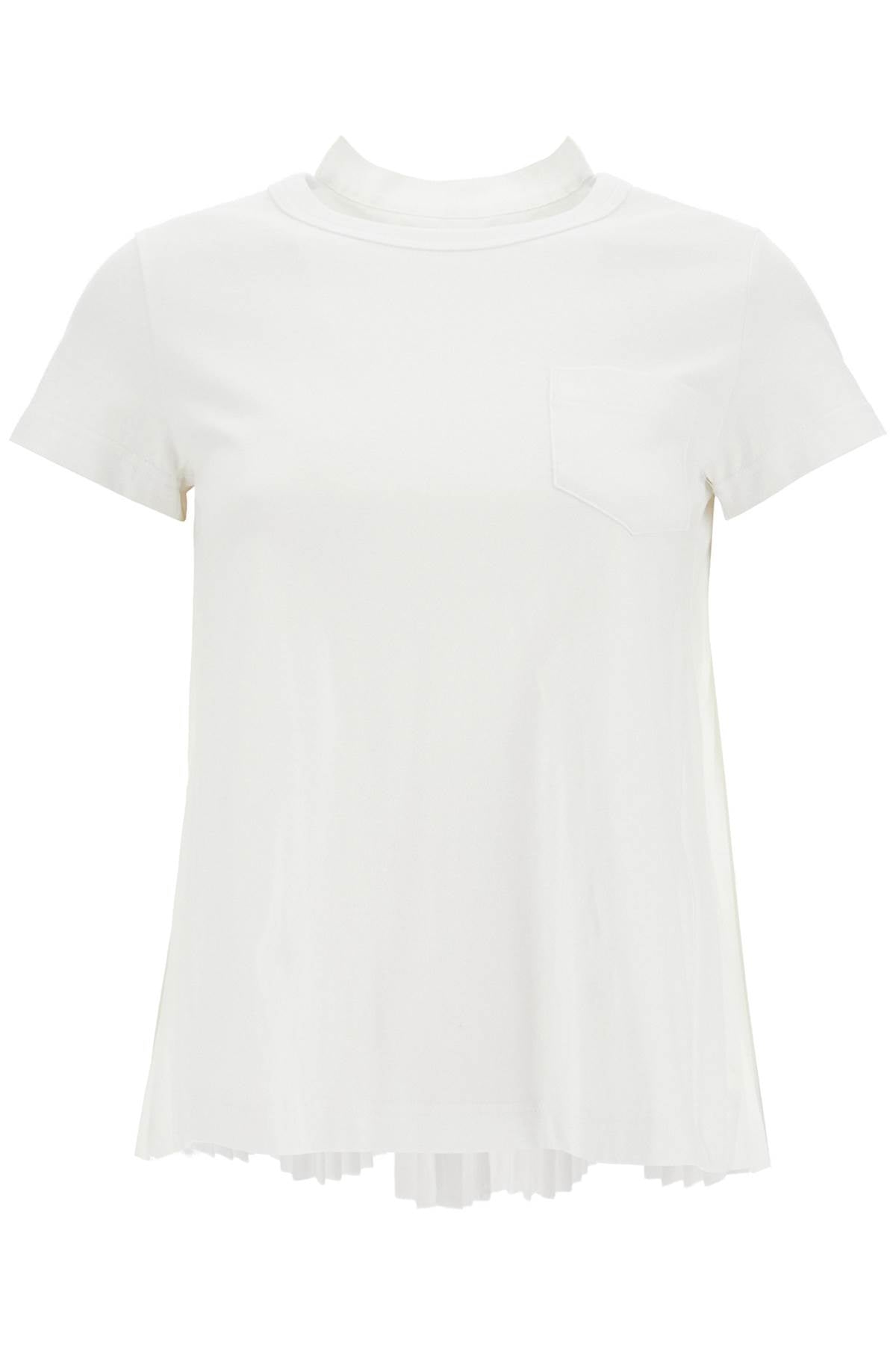 Sacai Pleated Back T Shirt   White