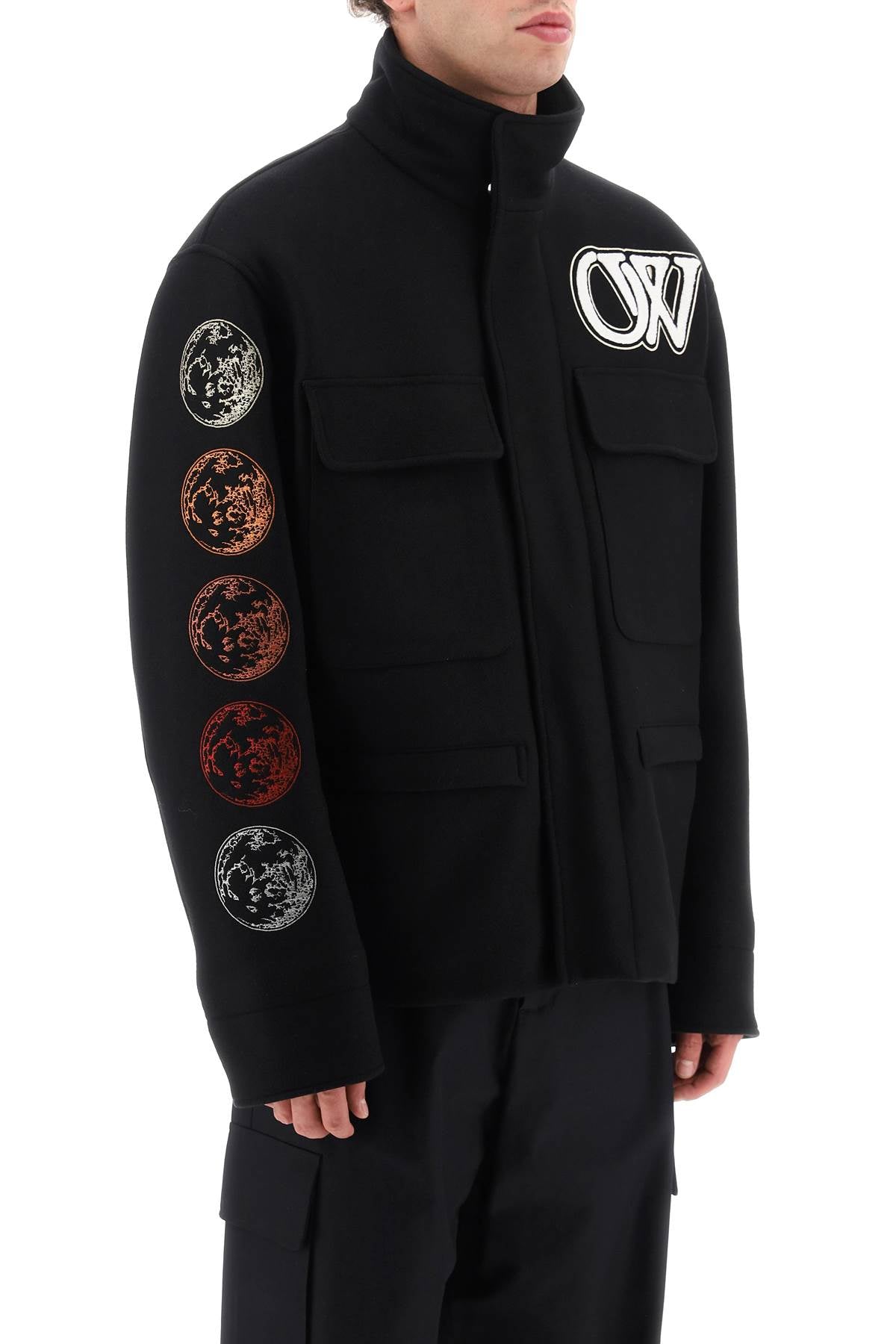 Off White Moon Phase Field Jacket   Black