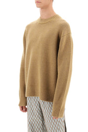 Acne Studios Crew Neck Sweater In Wool And Cotton   Beige