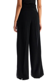 Max Mara Pianoforte Straight Leg Trousers In Cady   Black