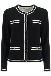 Tory Burch Kendra Merino Wool Cardigan   Black