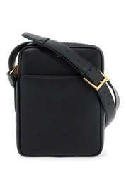 Tom Ford Leather Shoulder Bag With Strap   Black