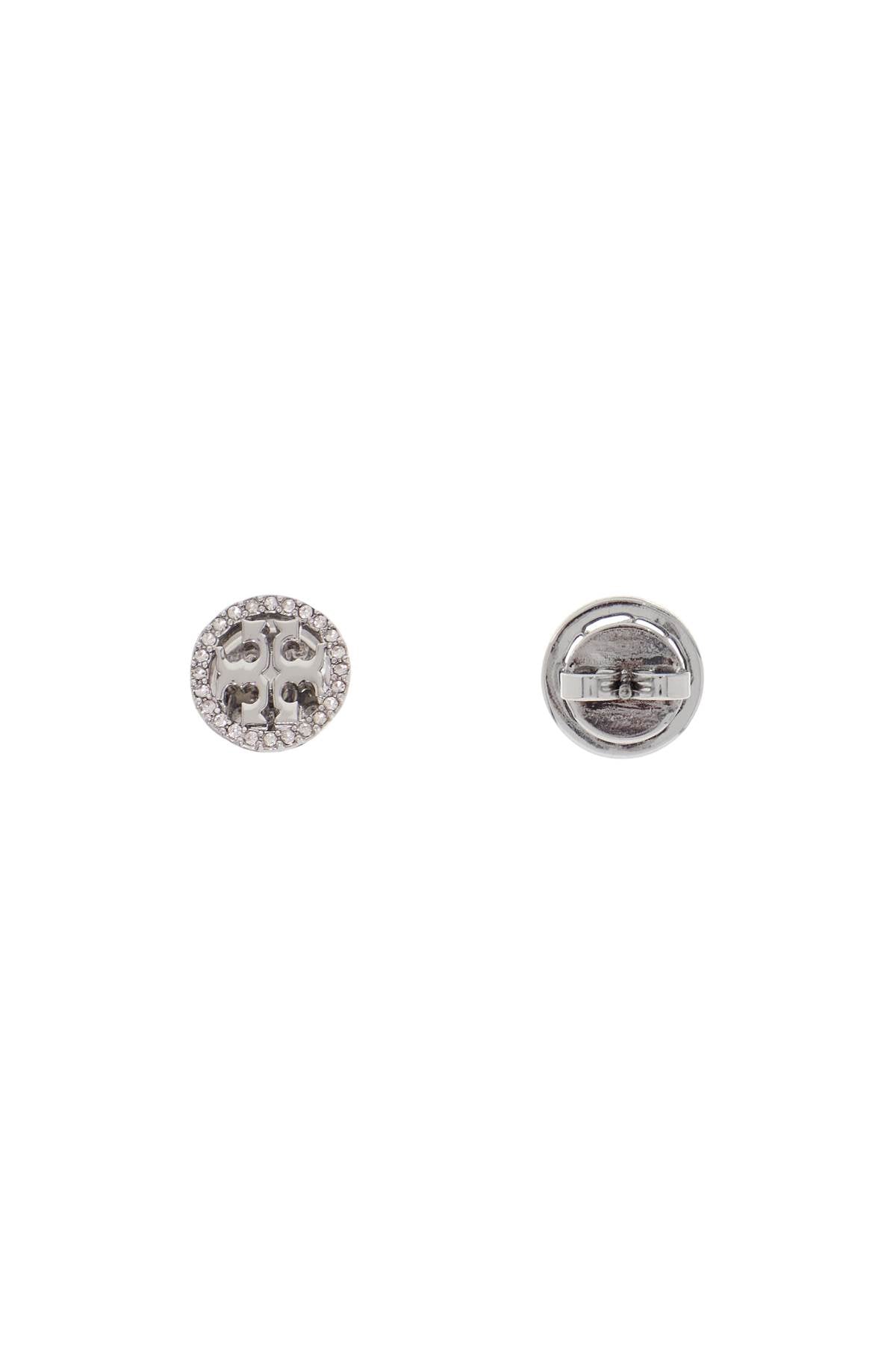 Tory Burch Miller Pavé Stud Earrings   Silver