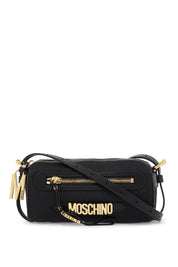 Moschino Shoulder Bag With Metal Logo Detail   Black