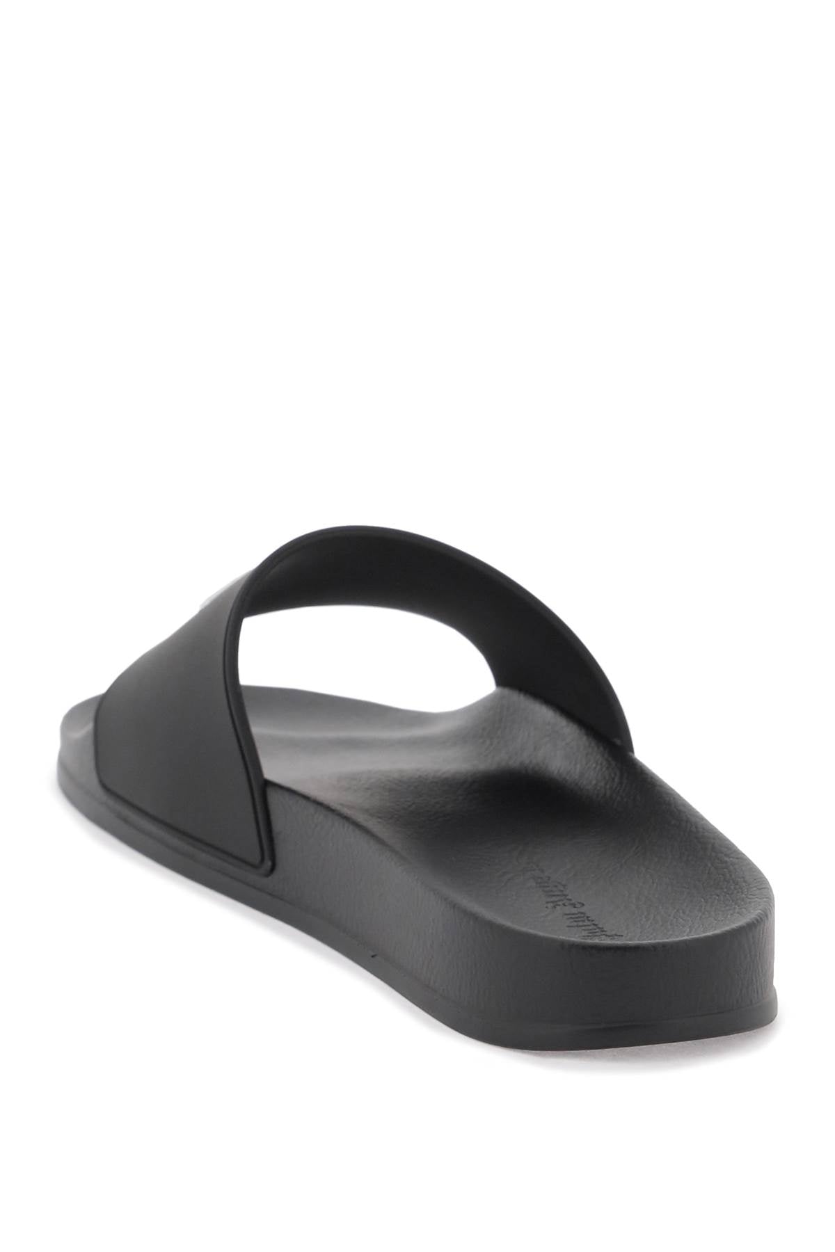 Palm Angels Rubber Monogram Slides   Black