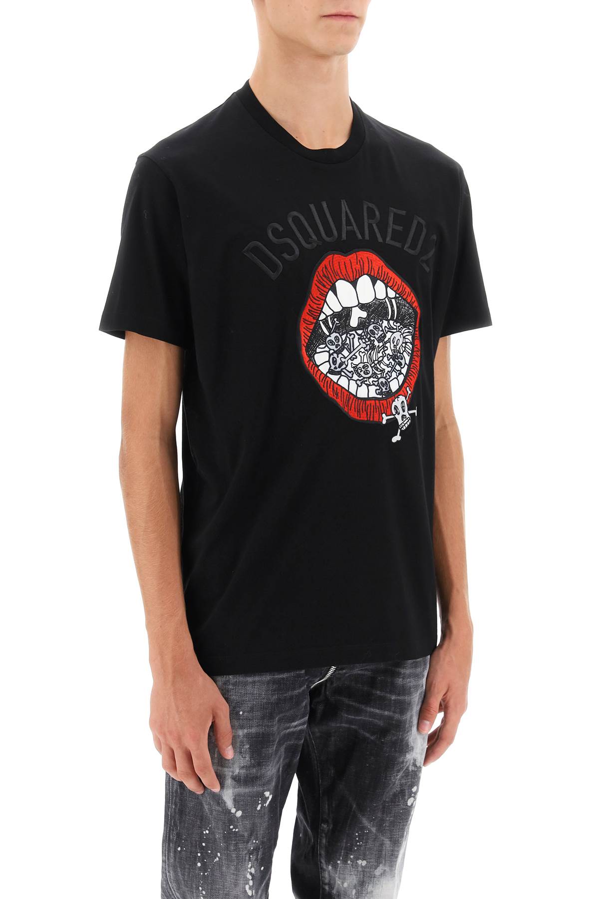 Dsquared2 Cool Fit Embroidered Tee   Black