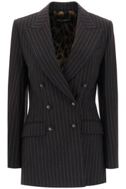 Dolce & Gabbana Pinstriped Turlington Jacket   Brown