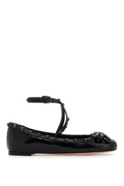 Valentino Garavani Silk Rockstud Ballet Flats   Black