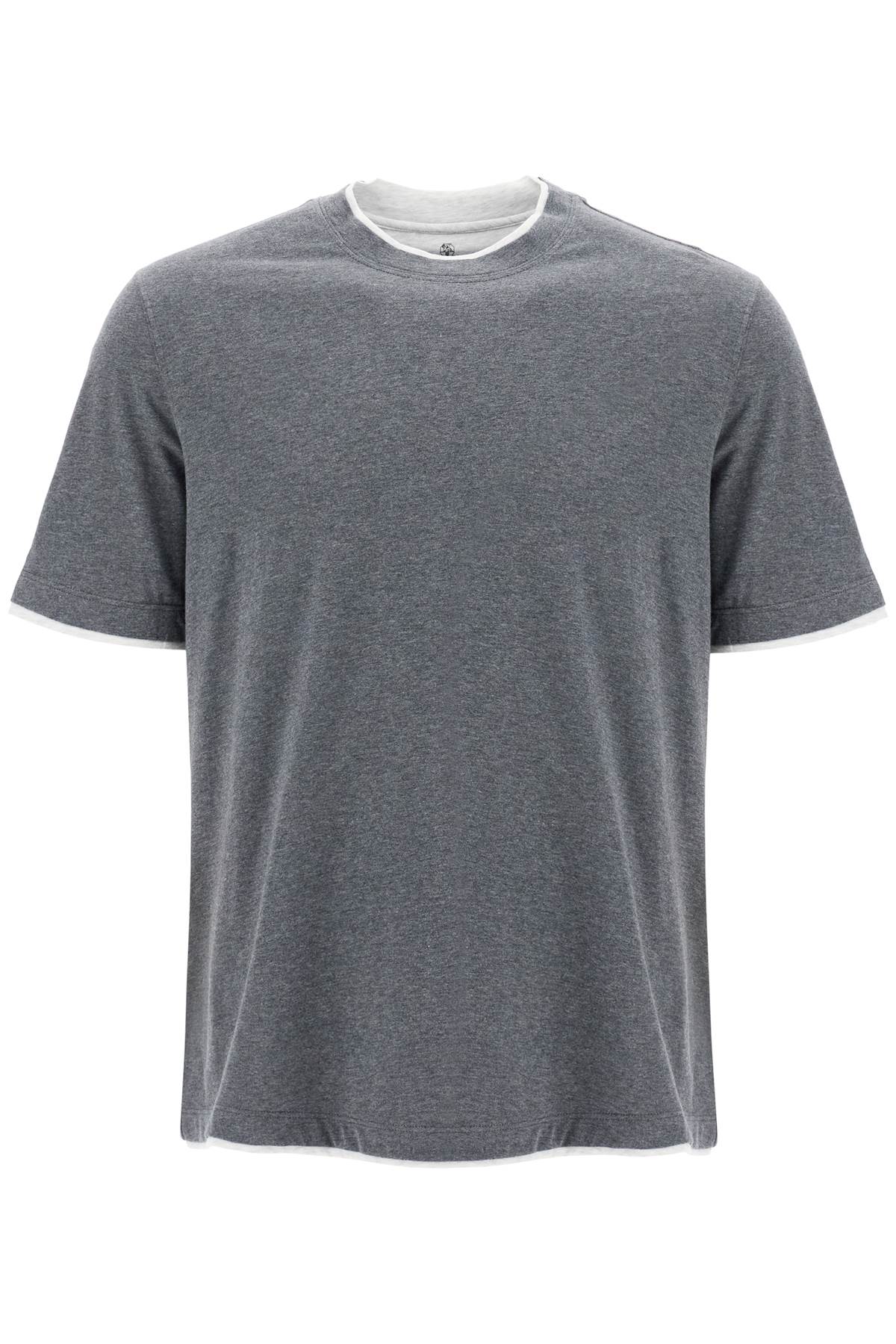 Brunello Cucinelli Layered Effect T Shirt   Grey