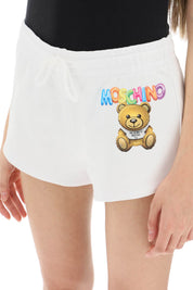 Moschino Logo Printed Shorts   White