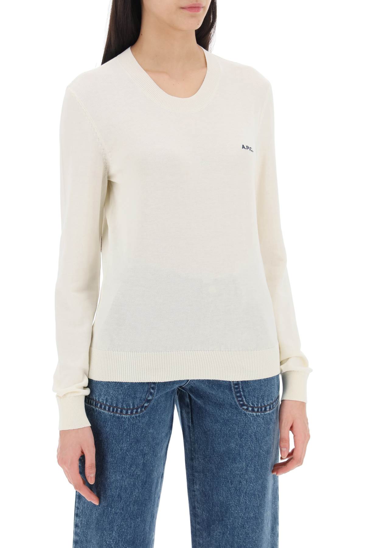 A.P.C. Cotton Victoria Pullover Sweater   White