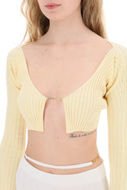 Jacquemus La Maille Pralù Micro Cardigan   Yellow