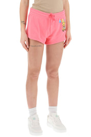 Moschino Logo Printed Shorts   Fuchsia