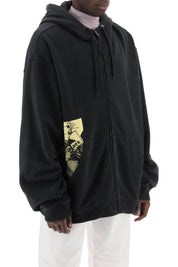 Maison Margiela Replace With Double Quotemaxi Zip Up Sweatshirt With   Black