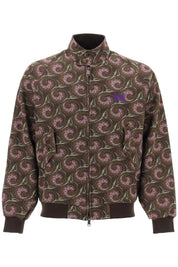 Baracuta X Needles Harrington Track Jacket In Jacquard Jersey   Brown