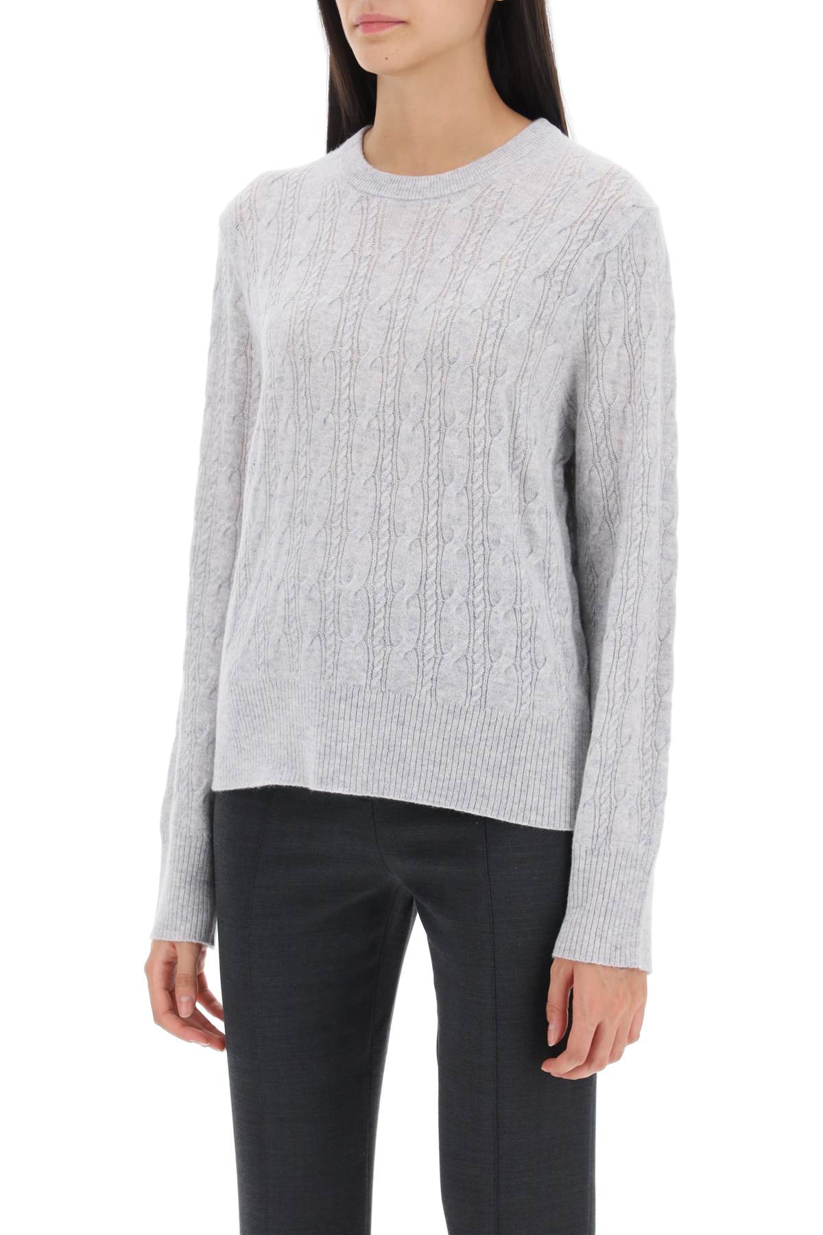 Guest In Residence Twin Cable Cashmere Sweater   Grey