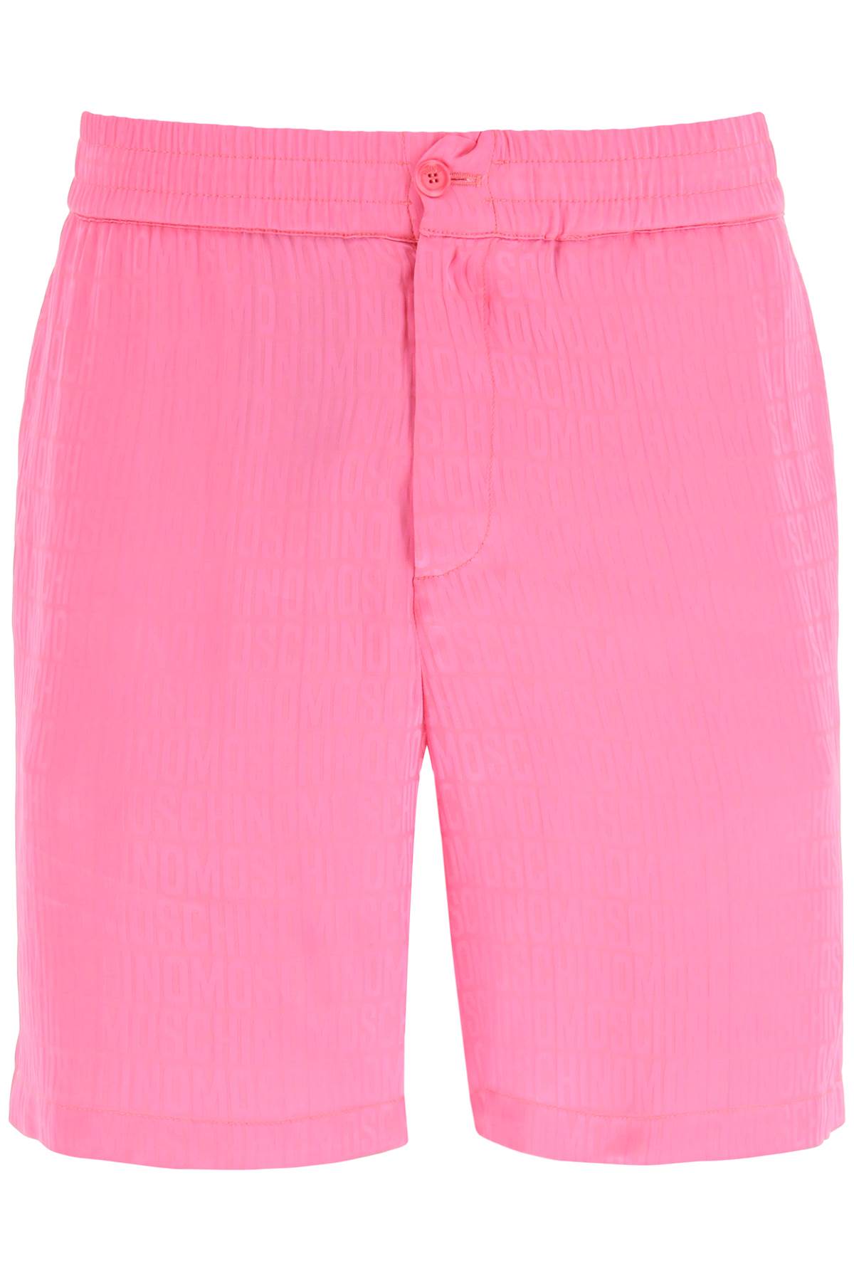 Moschino Monogram Silk And Viscose Shorts   Pink